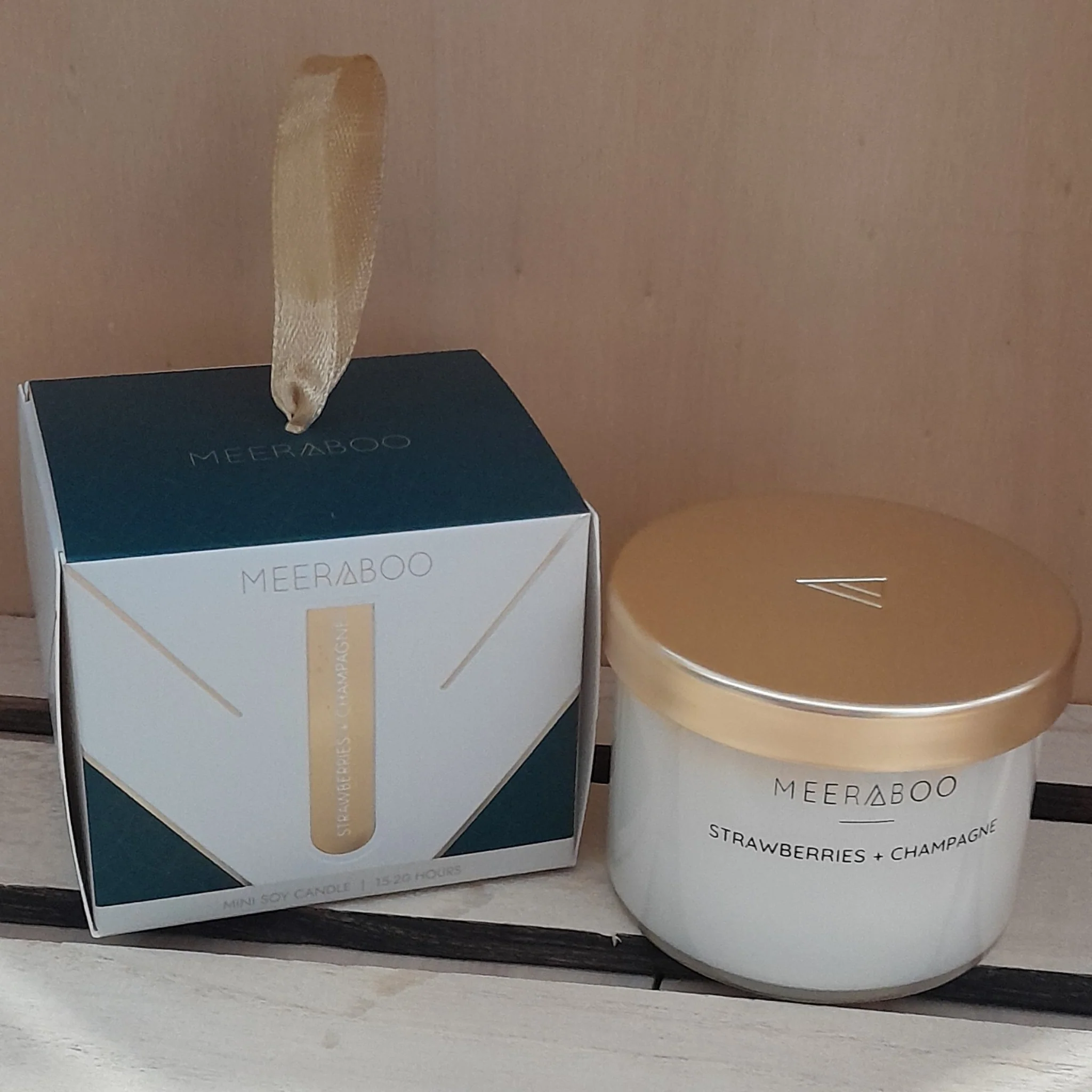 Strawberries + Champagne Gold Lid Soy Candle - Image 2